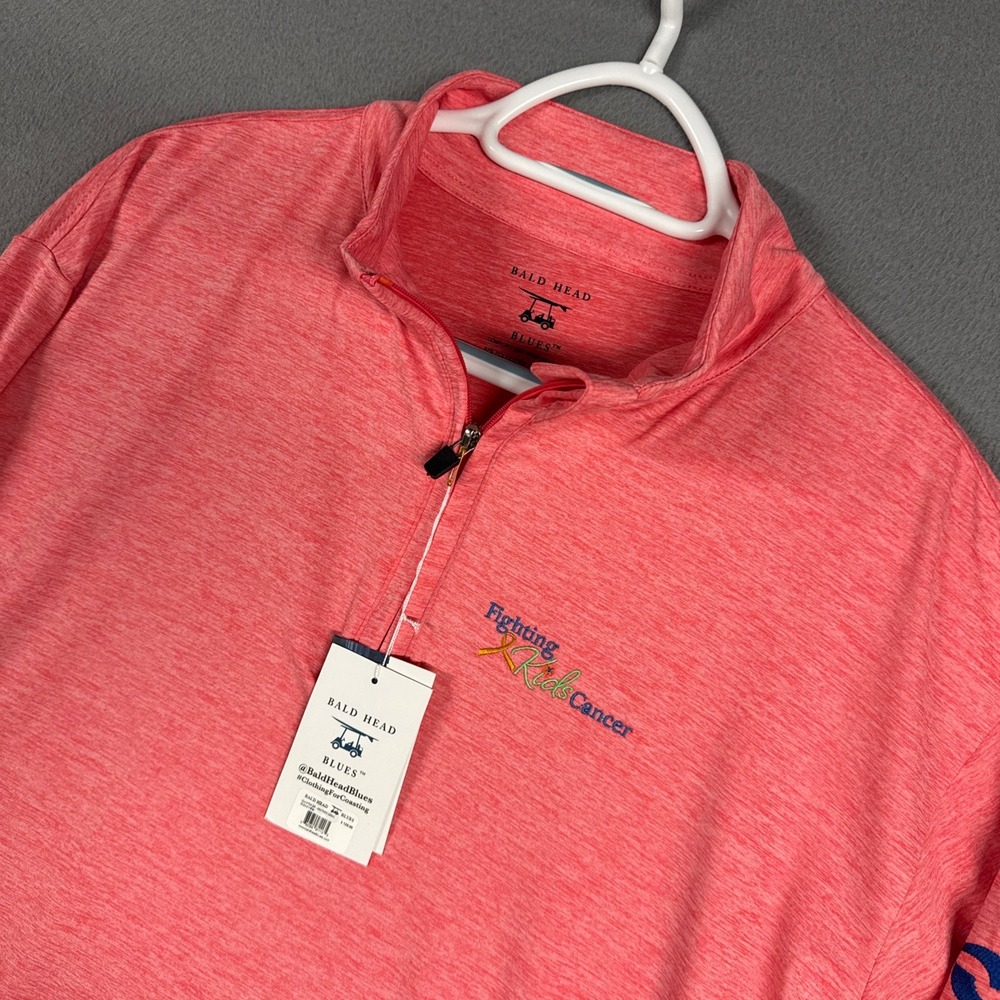 Bald Head Blues Quarter Zip Mens Large Coral Heather Performance Golf Pullover